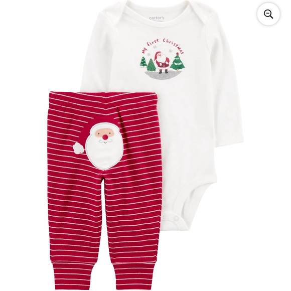 Carter's Festive Santa Baby Set - White and Red - Picture 1 of 7